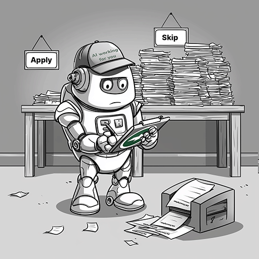 A robot sorting through job applications for you
